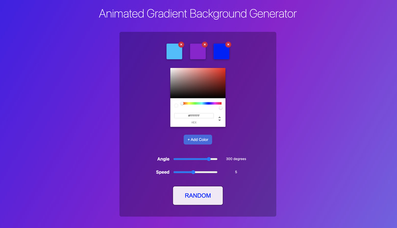 Animated Gradient Background Generator Tool